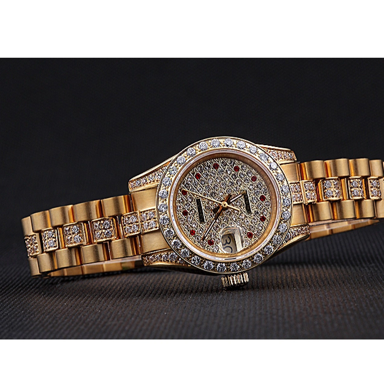 AAA replica watch Swiss Diamond Rolex Dial 622023 Gold DateJust 0606